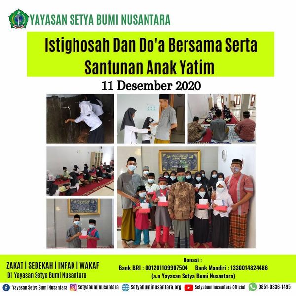 Istighosah, Doa Bersama & Santunan Yatim 11 Desember 2020