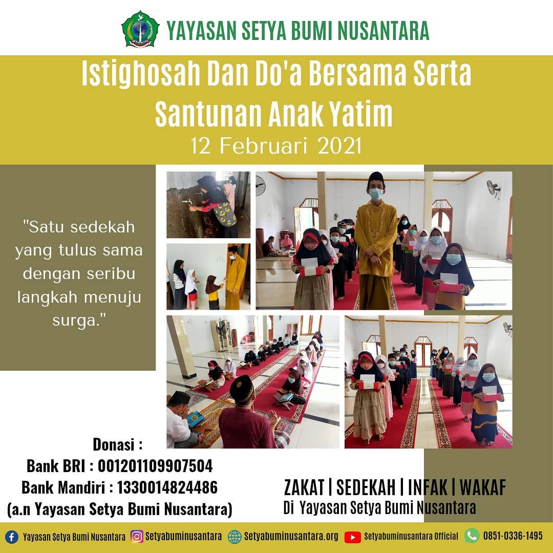 Istighosah, Doa Bersama & Santunan Yatim 12 Februari 2021