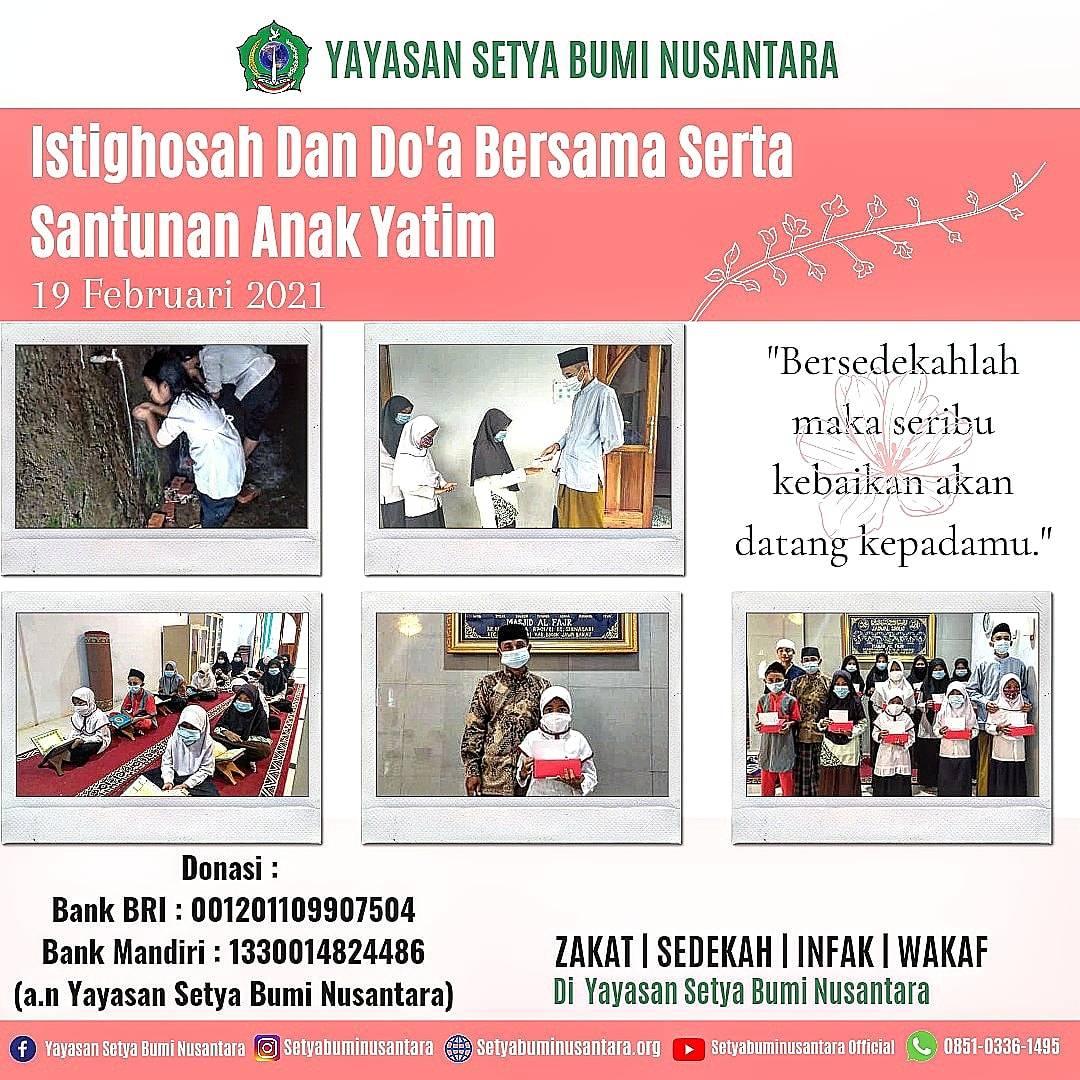 Istighosah, Doa Bersama & Santunan Yatim 19 Februari 2021