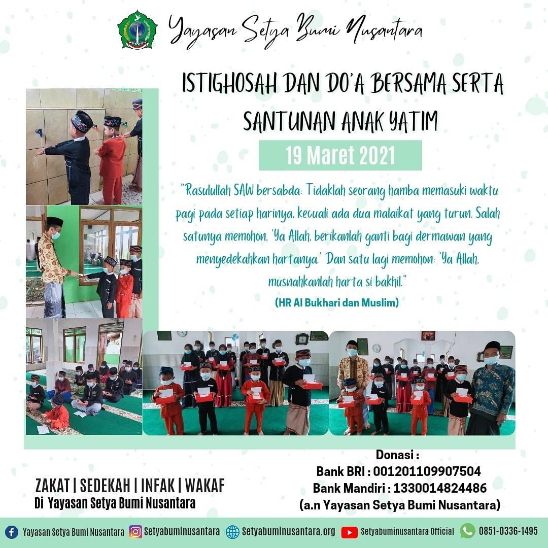 Istighosah, Doa Bersama & Santunan Anak Yatim 19 Maret 2021