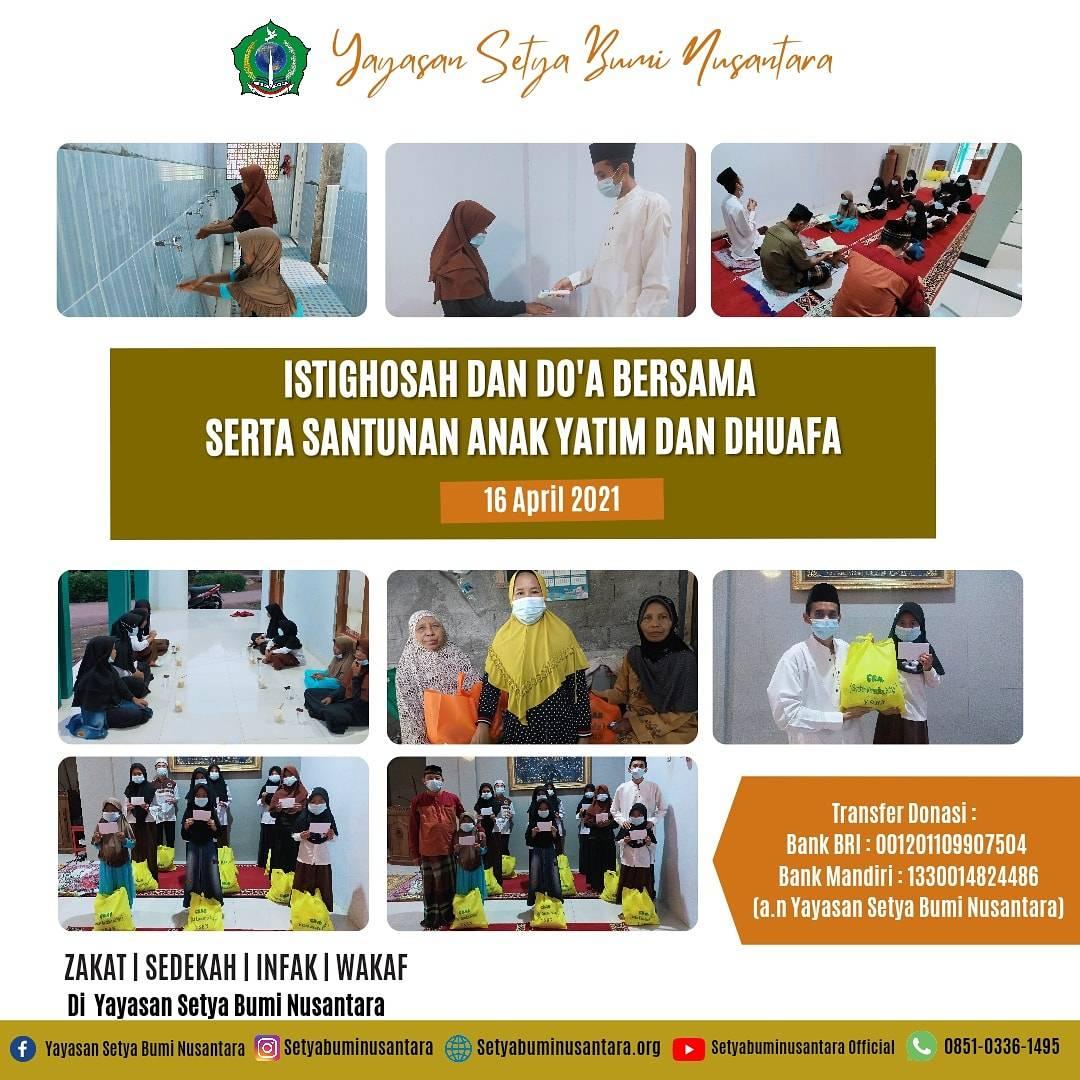Istighosah, Doa Bersama & Santunan Anak Yatim 16 April 2021