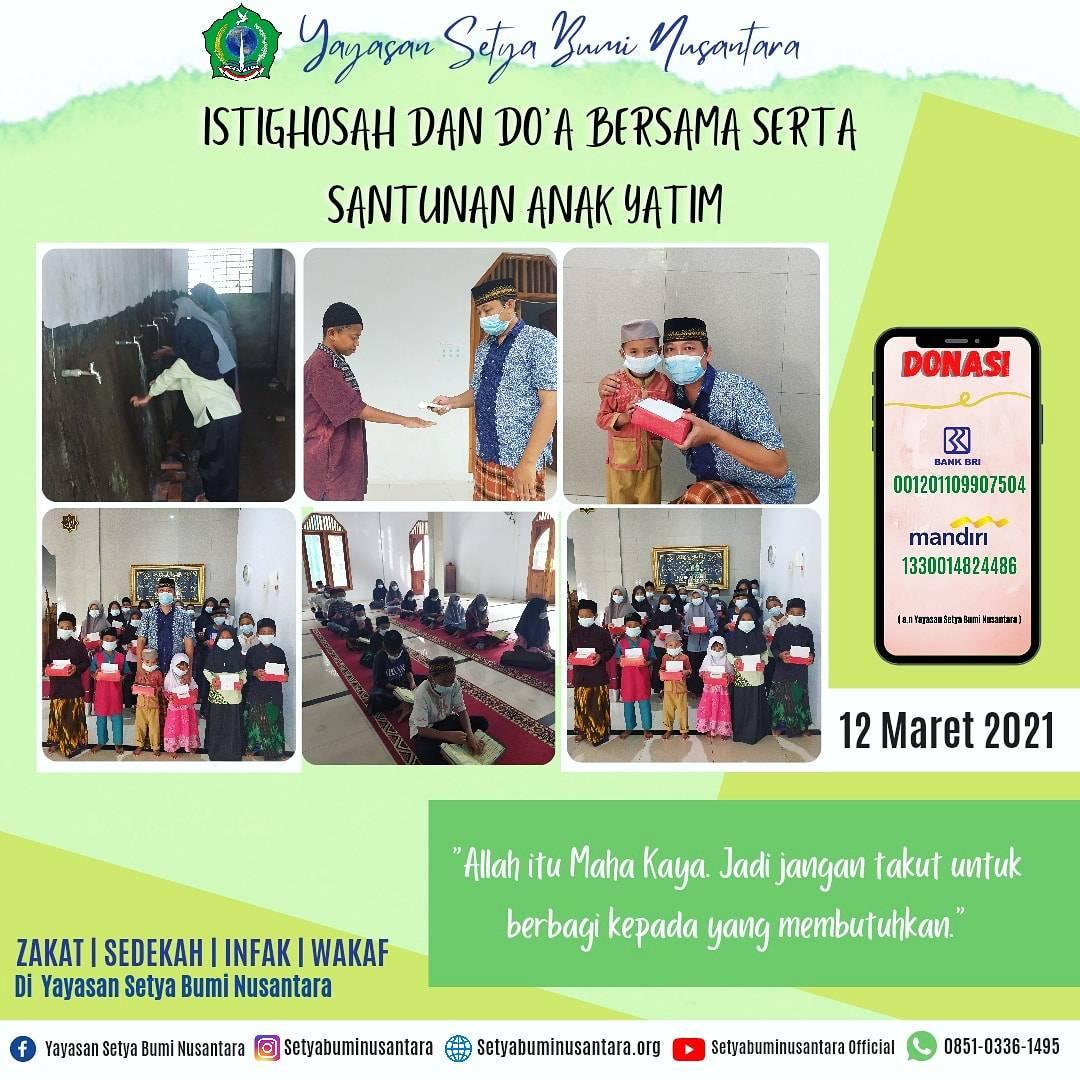 Istighosah, Doa Bersama & Santunan Anak Yatim 12 Maret 2021