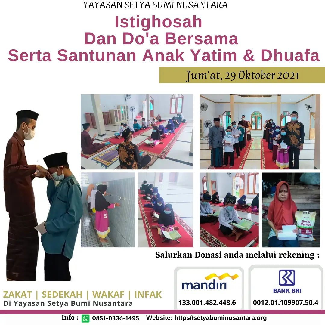 ISTIGHOSAH DAN DOA BERSAMA SERTA SANTUNAN ANAK YATIM & DHUAFA 29 OKTOBER 2021