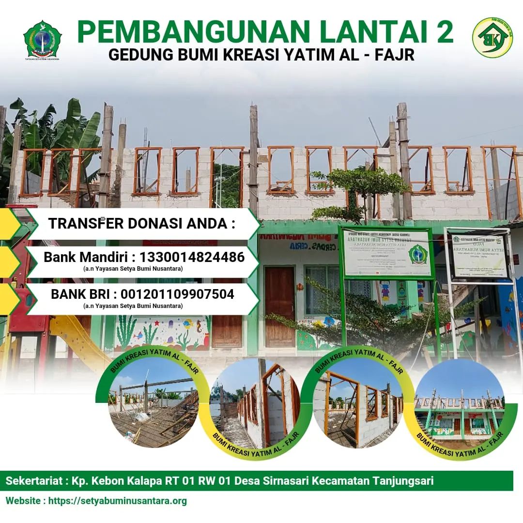 Pembangunan Lantai 2 (Gedung Bumi Kreasi Yatim Al-Fajr)