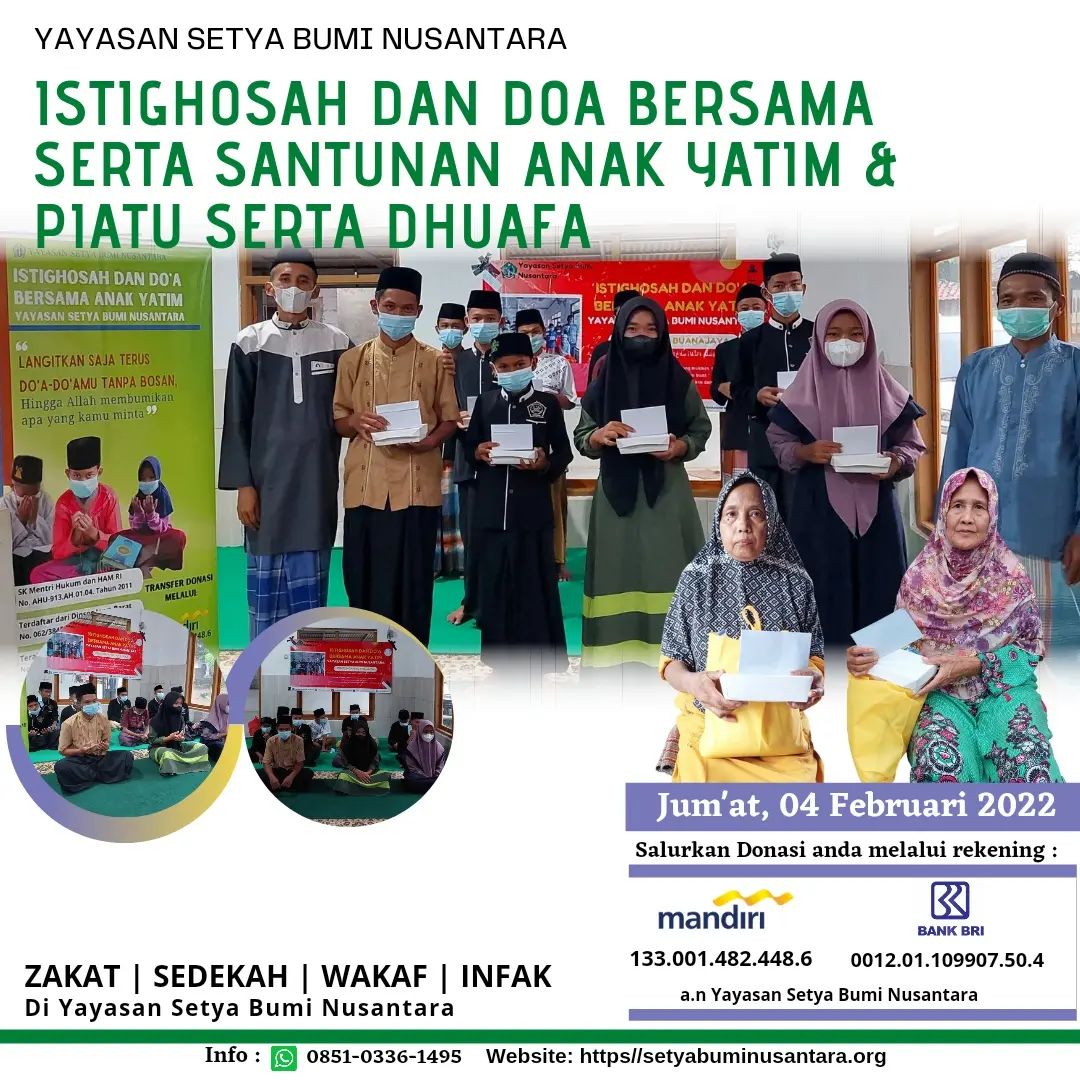Istighosah & Doa Bersama Serta Santunan Anak Yatim & Piatu Serta Dhuafa 4 Februari 2022