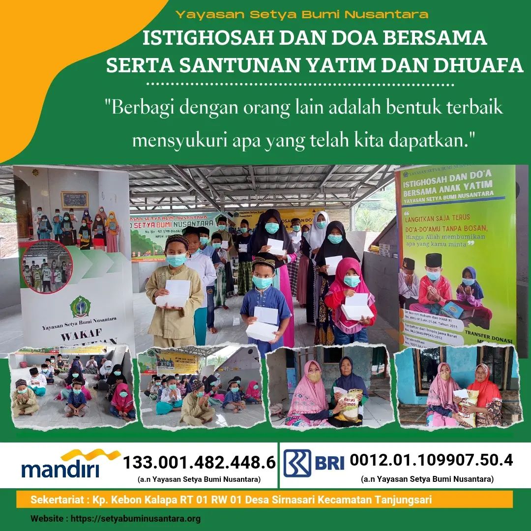 Istighosah & Doa Bersama Serta Santunan Anak Yatim Dhuafa 18 Februari 2022