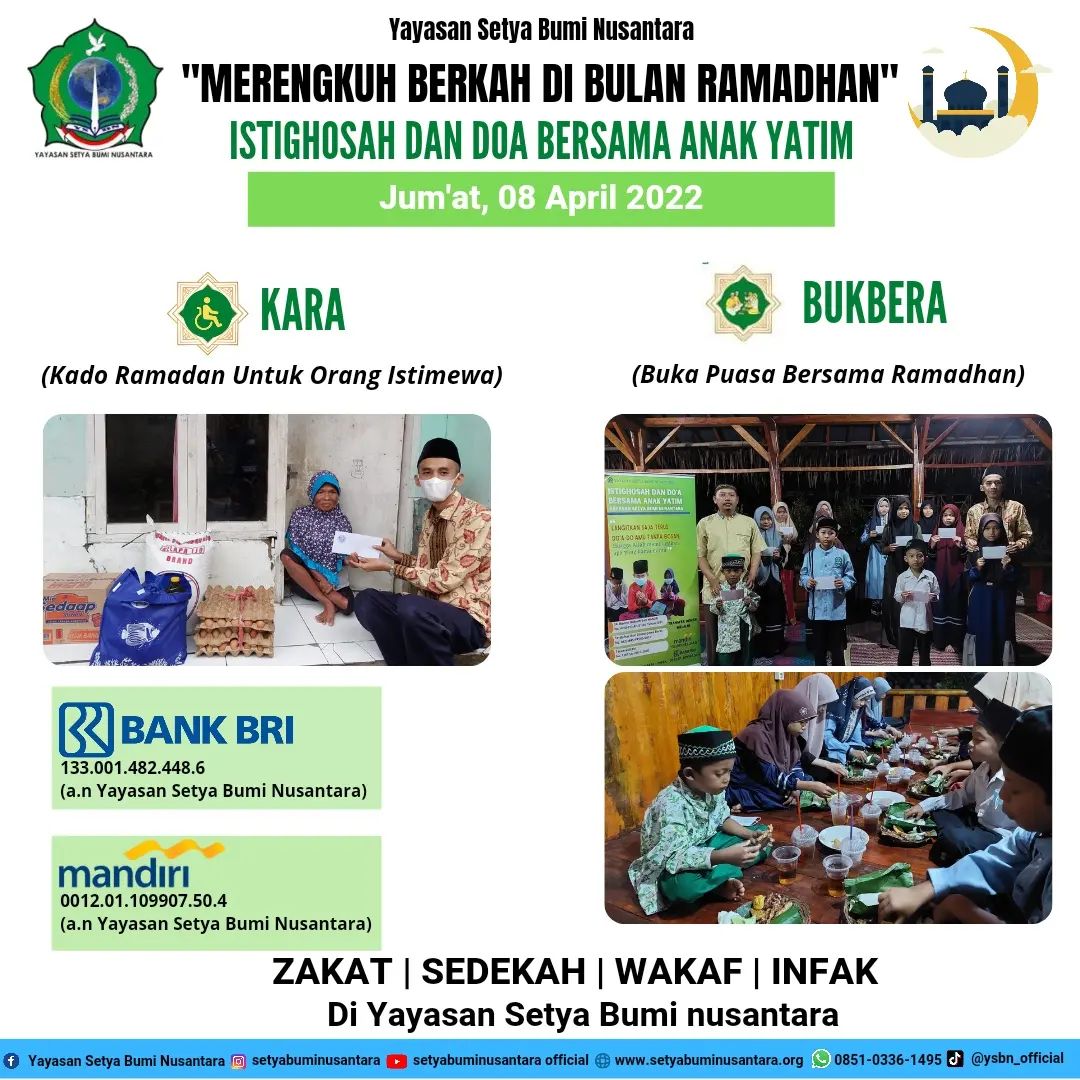 “Merengkuh Berkah di Bulan Ramadhan” Istighosah & Doa Bersama Anak Yatim 8 April 2022