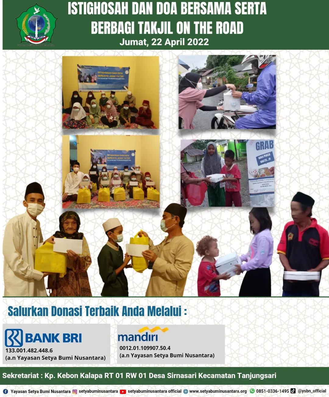 Istighosah & Doa Bersama Serta Berbagi Takjil On The Road 22 April 2022