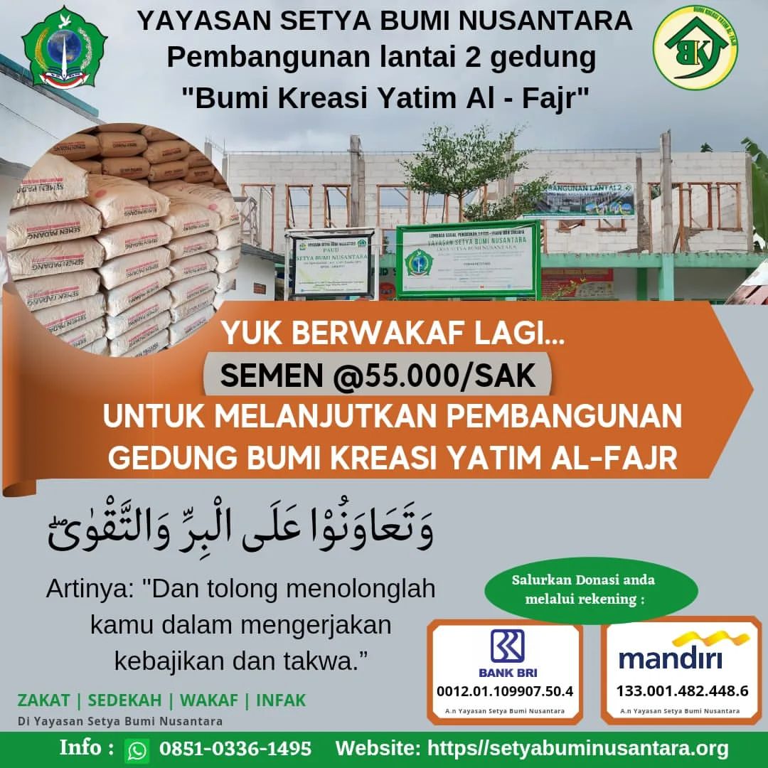 Yuk Kita Berwakaf Lagi (Semen @55.000/sak)