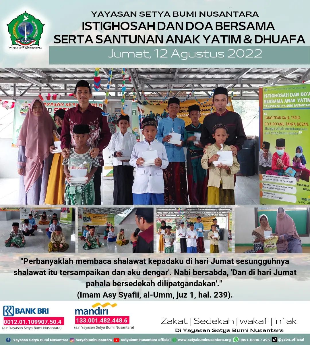 Istighosah dan Doa Bersama Serta Santunan Anak Yatim dan Dhuafa 12 Agustus 2022