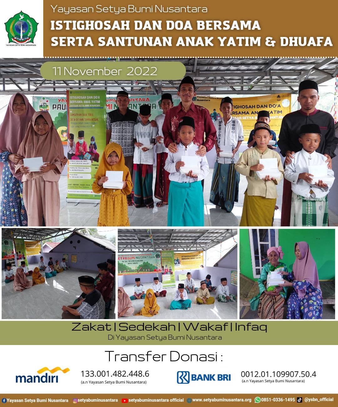 Istighosah dan Doa Bersama Serta Santunan Anak Yatim dan Dhuafa 11 November 2022