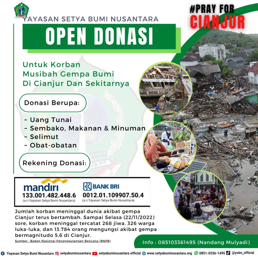 Open Donasi Korban Bencana Cianjur