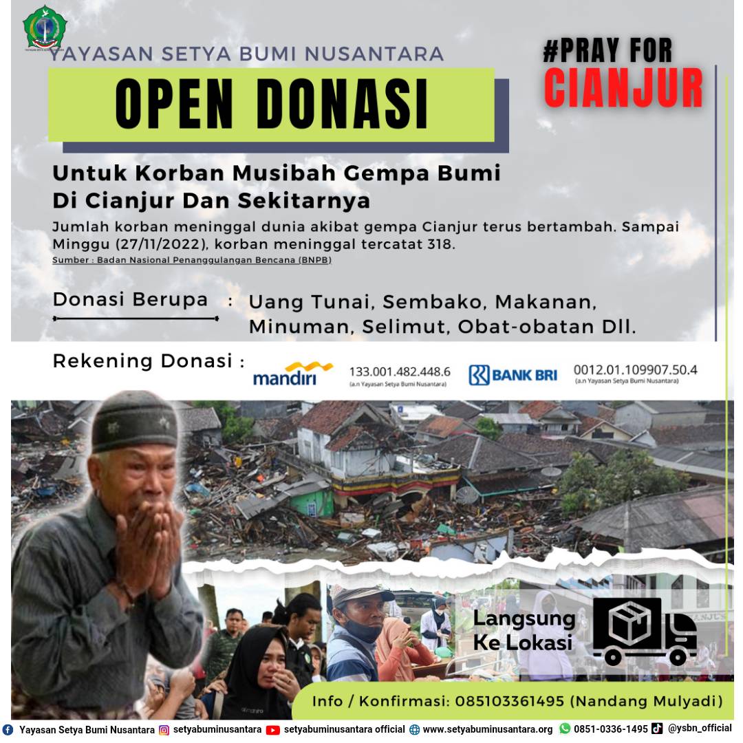 Open Donasi Korban Bencana Cianjur 28 November 2022