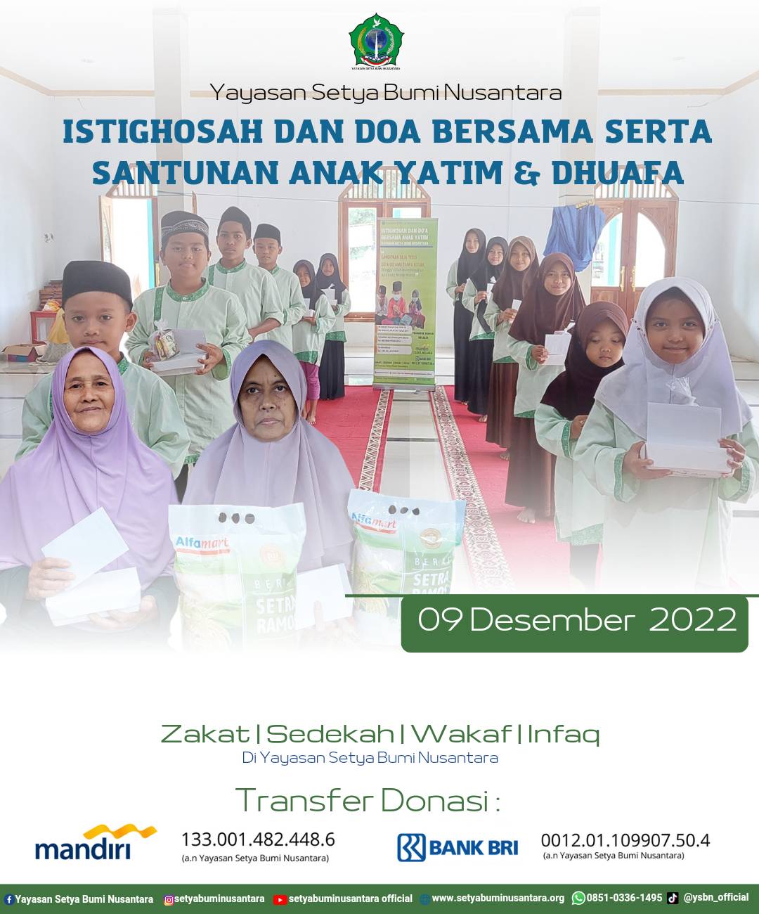 Istighosah dan Doa Bersama Serta Santunan Anak Yatim 9 Desember 2022