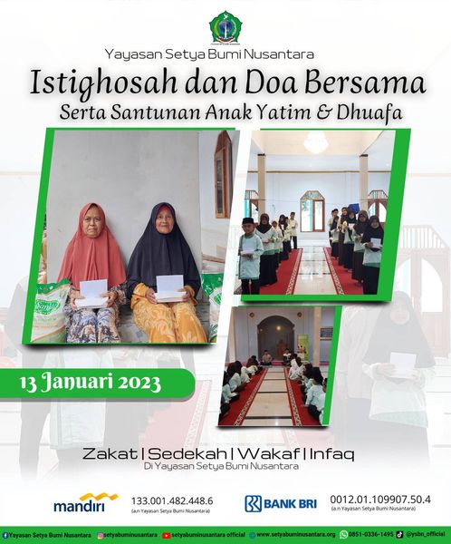 Istighosah dan Doa Bersama Serta Santunan Anak Yatim dan Dhuafa 13 Januari 2023