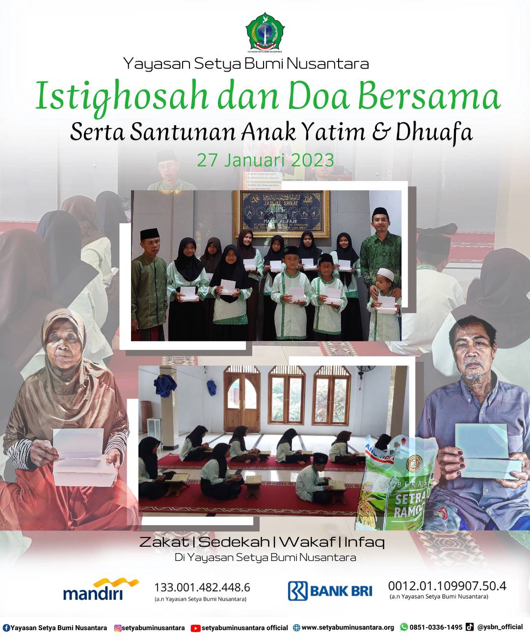 Istighosah dan Doa Bersama Serta Santunan Anak Yatim dan Dhuafa – 27 Januari 2023