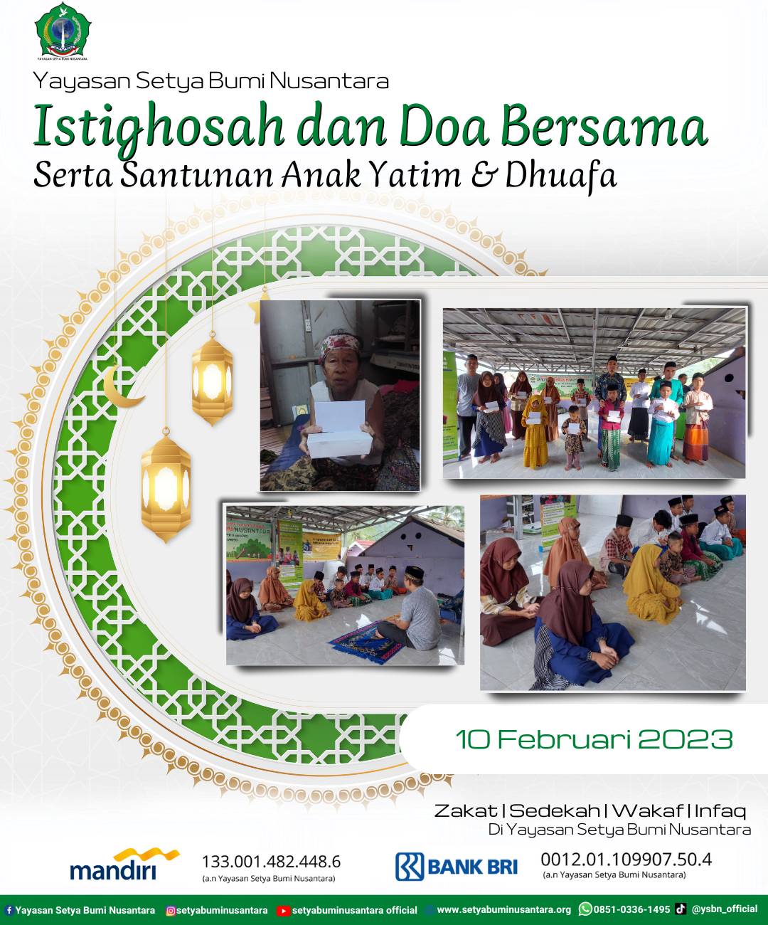 Istighosah dan Doa Bersama Serta Santunan Anak Yatim & Dhuafa