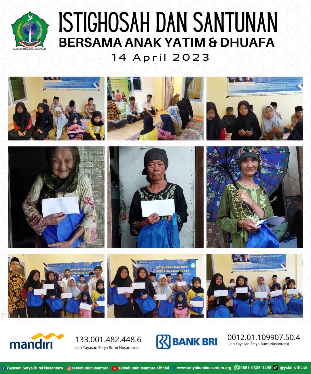 Istighosan dan Santunan, Bersama Anak Yatim dan Dhuafa – 14 April 2023