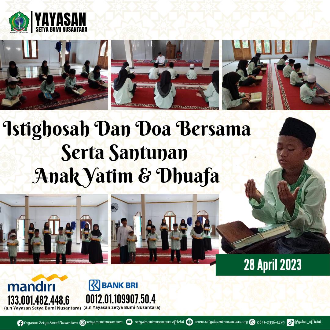 Istighosah dan Doa Bersama Serta Santunan Anak Yatim & Dhuafa | 28 April 2023