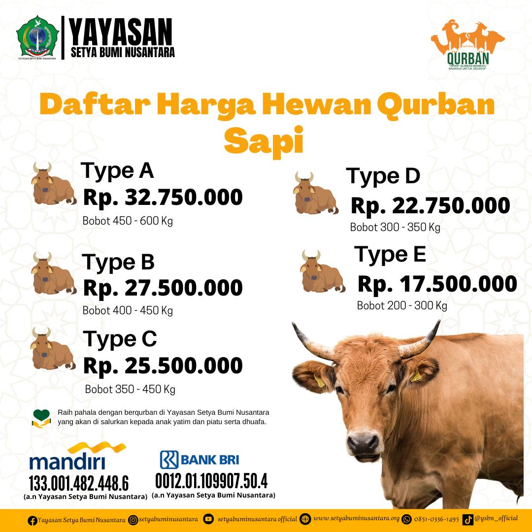 Daftar Harga Hewan Sapi