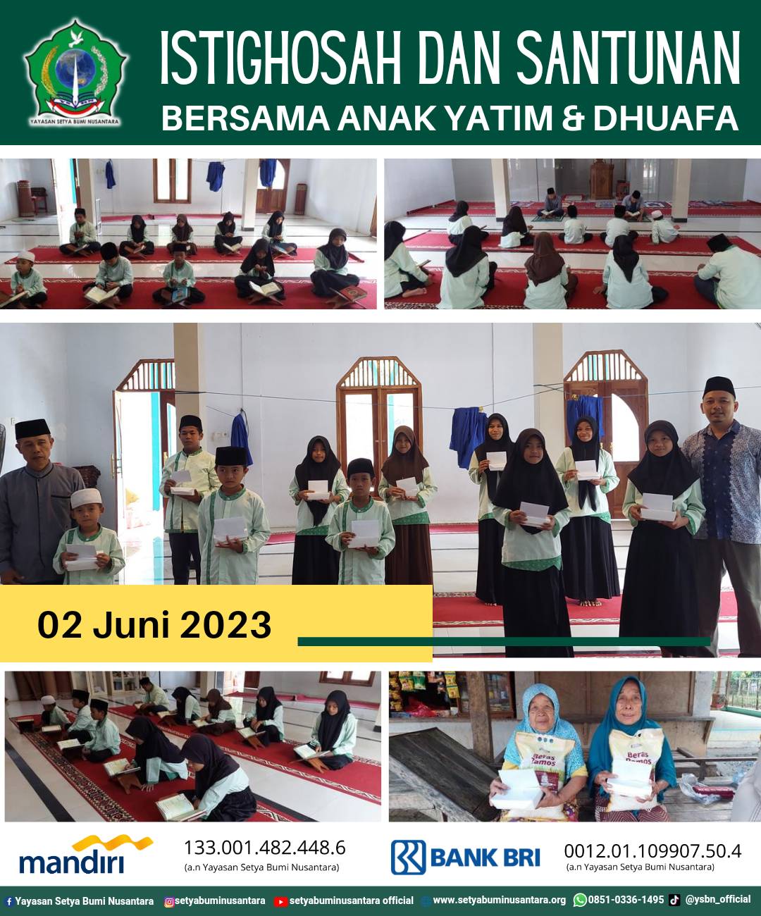 Istighosah dan Santunan Bersama Anak Yatim & Dhuafa