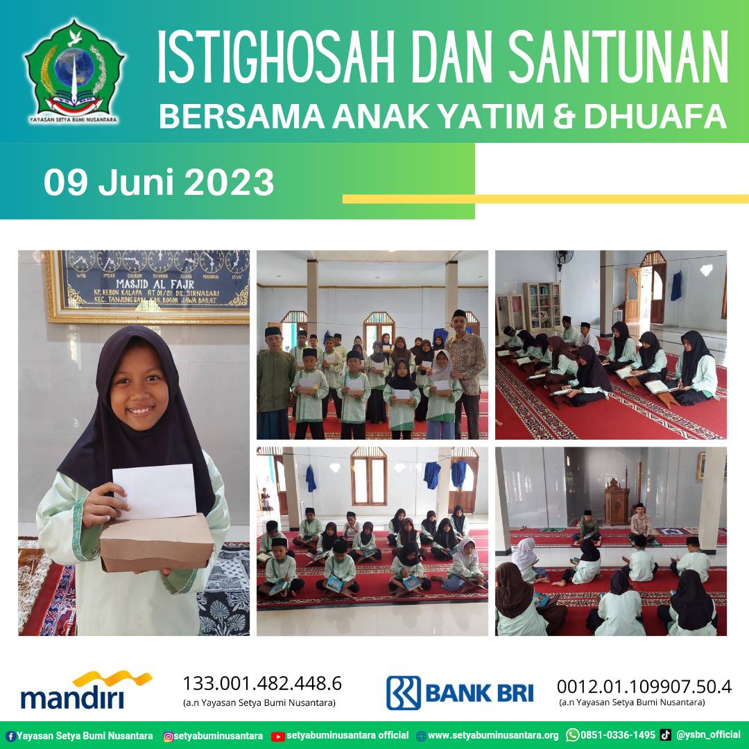 Istighosah dan Santunan Bersama Anak Yatim & Dhuafa | 9 Juni 2023