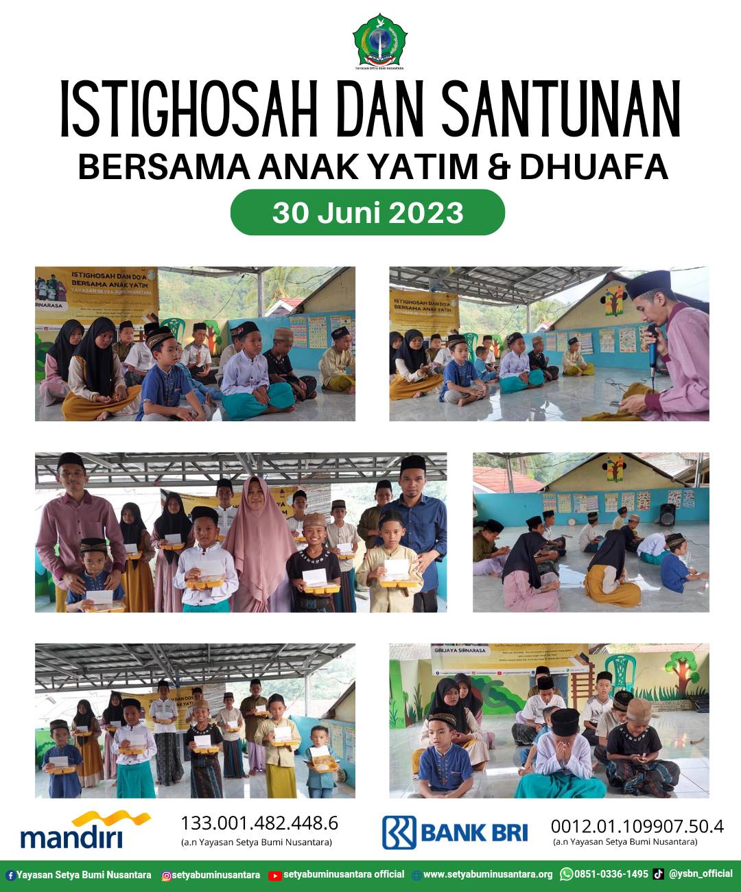 Istighosah dan Santunan Bersama Anak Yatim & Dhuafa | 30 Juni 2023