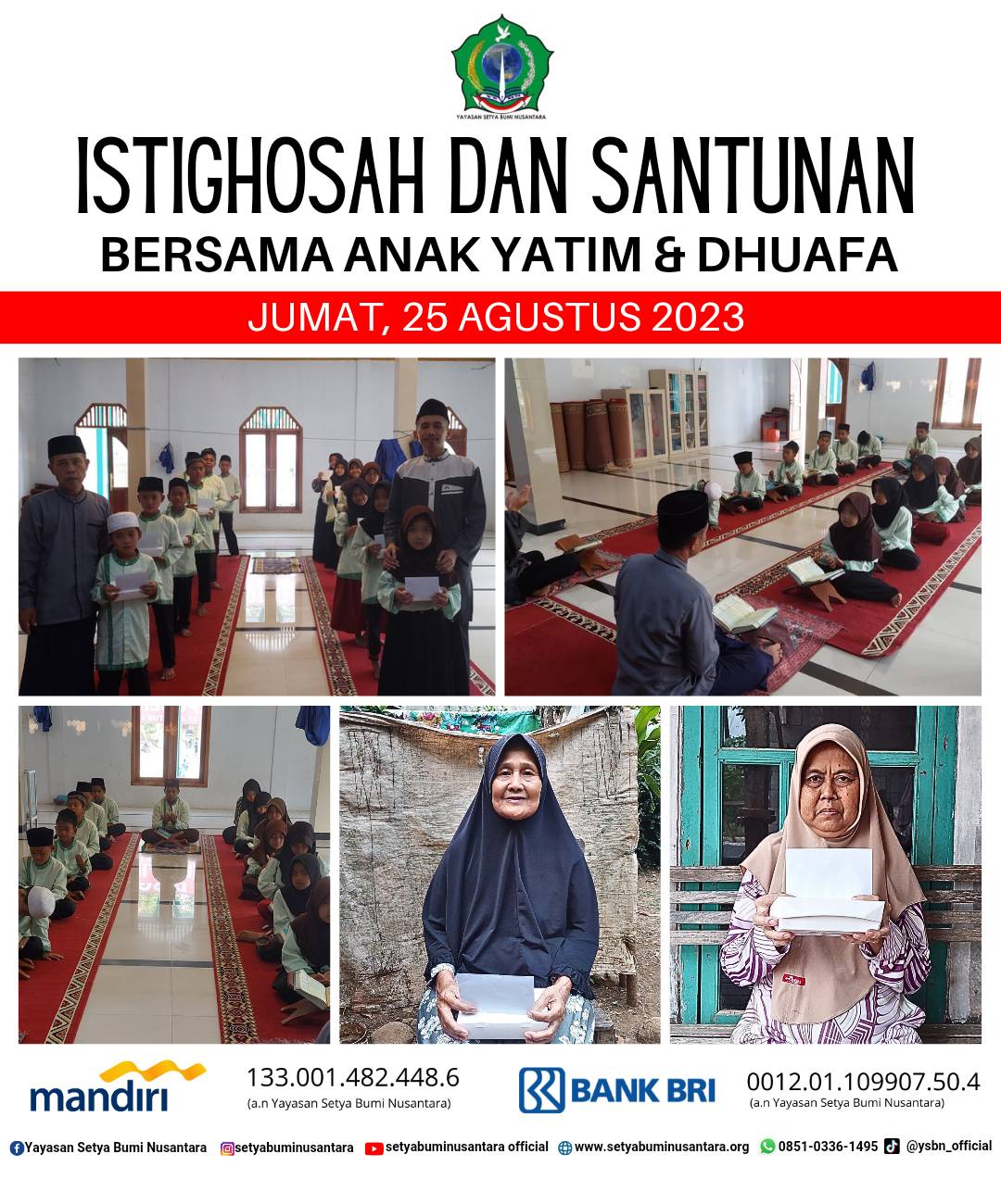 Istighosah dan Santunan Bersama Anak Yatim dan Dhuafa | 25 Agustus 2023