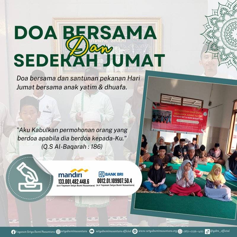Doa Bersama dan Sedekah Jum’at
