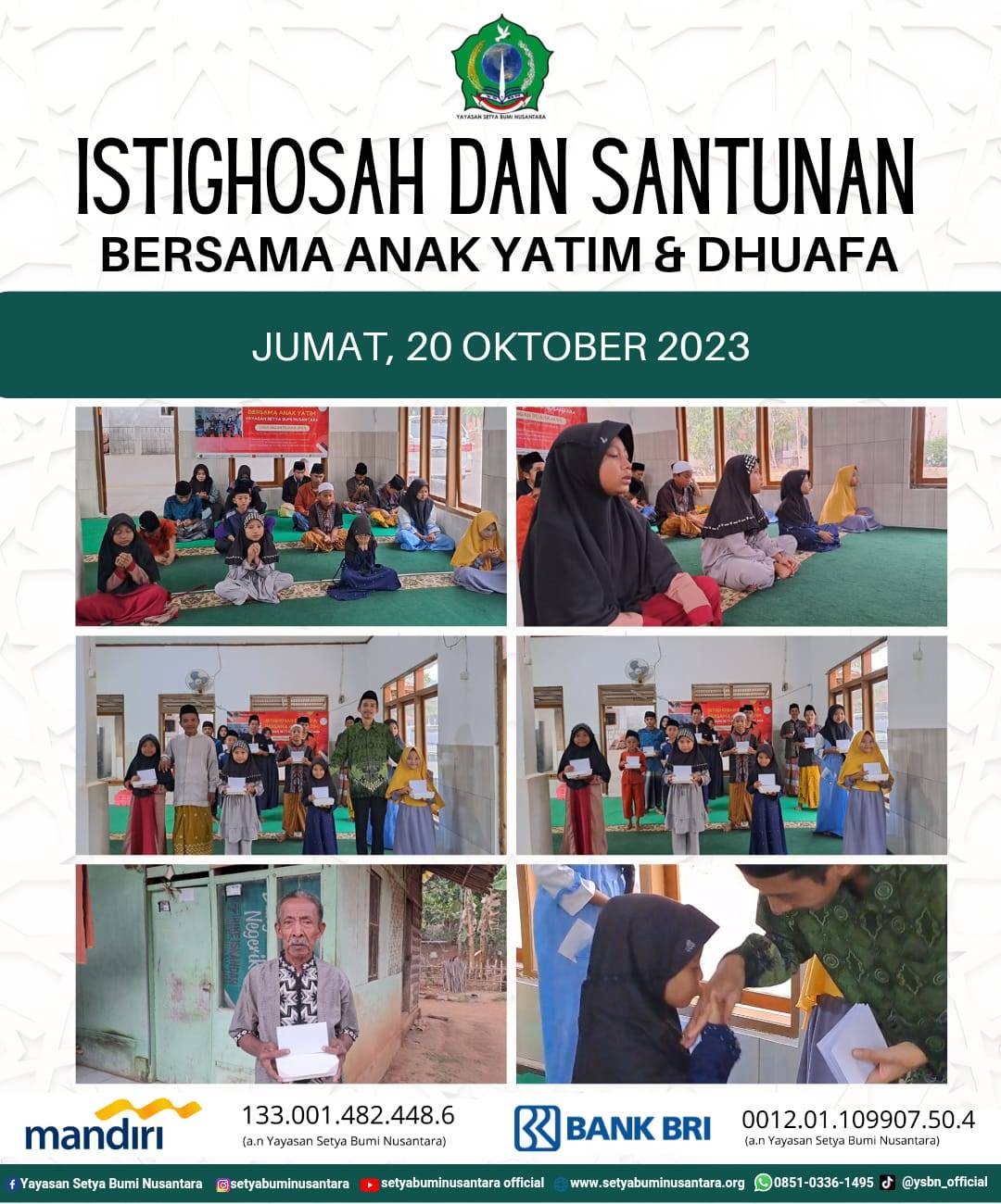 Istighosah dan Santunan Bersama Anak Yatim dan Dhuafa