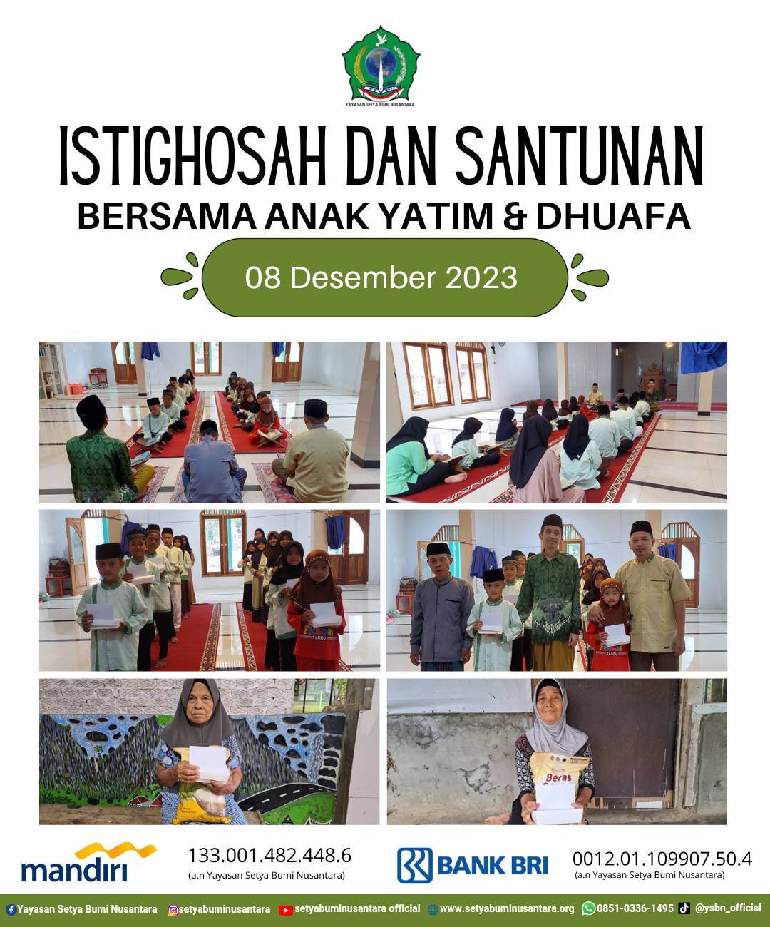 Istighosah dan Santunan Bersama Anak Yatim dan Dhuafa | 8 Desember 2023