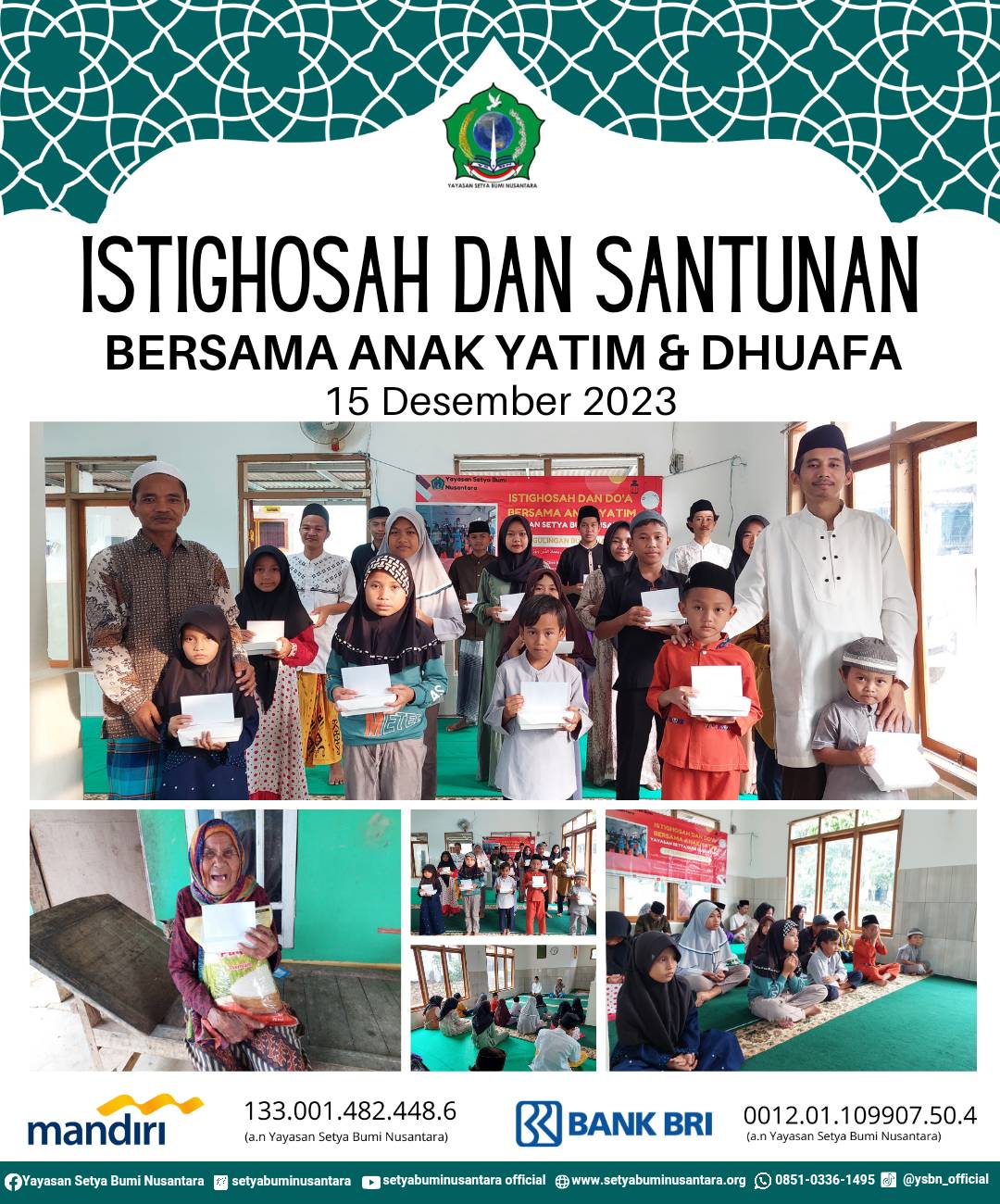 Istighosah dan Santunan Bersama Anak Yatim dan Dhuafa | 15 Desember 2023