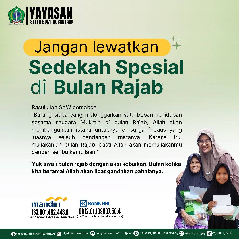 Jangan Lewatkan Sedekah Spesial di Bulan Rajab