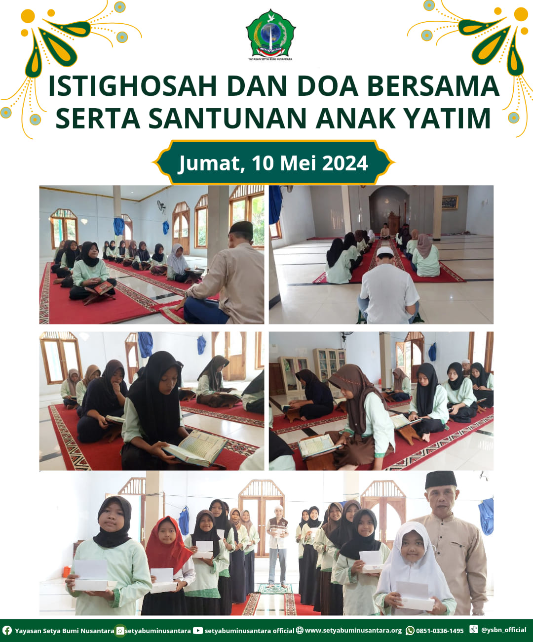 Istighosah dan Doa Bersama Serta Santunan Anak Yatim | Jum’at 10 Mei 2024