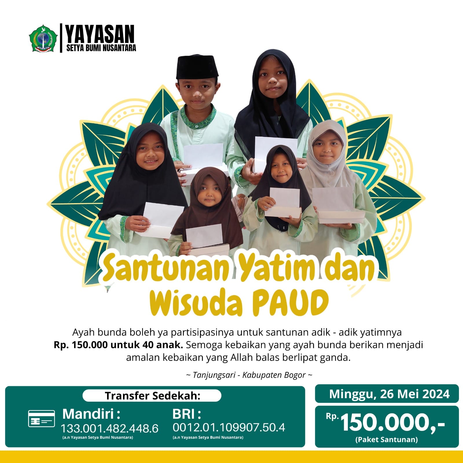 Santunan Yatim dan Wisuda PAUD