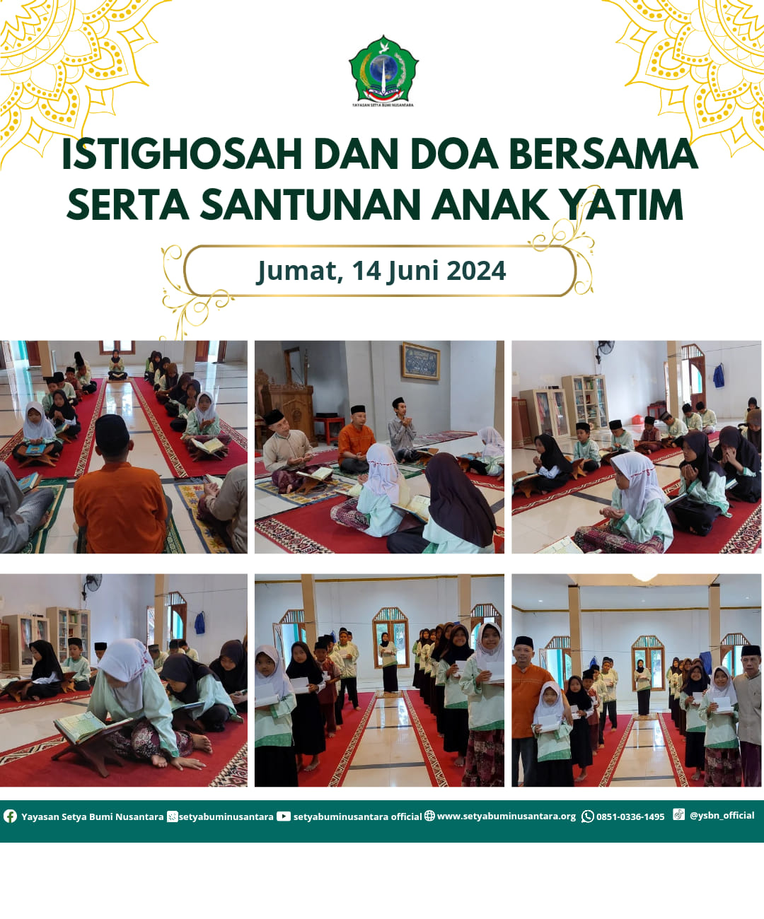 Istighosah dan Doa Bersama Serta Santunan Anak Yatim | Jum’at, 14 Juni 2024