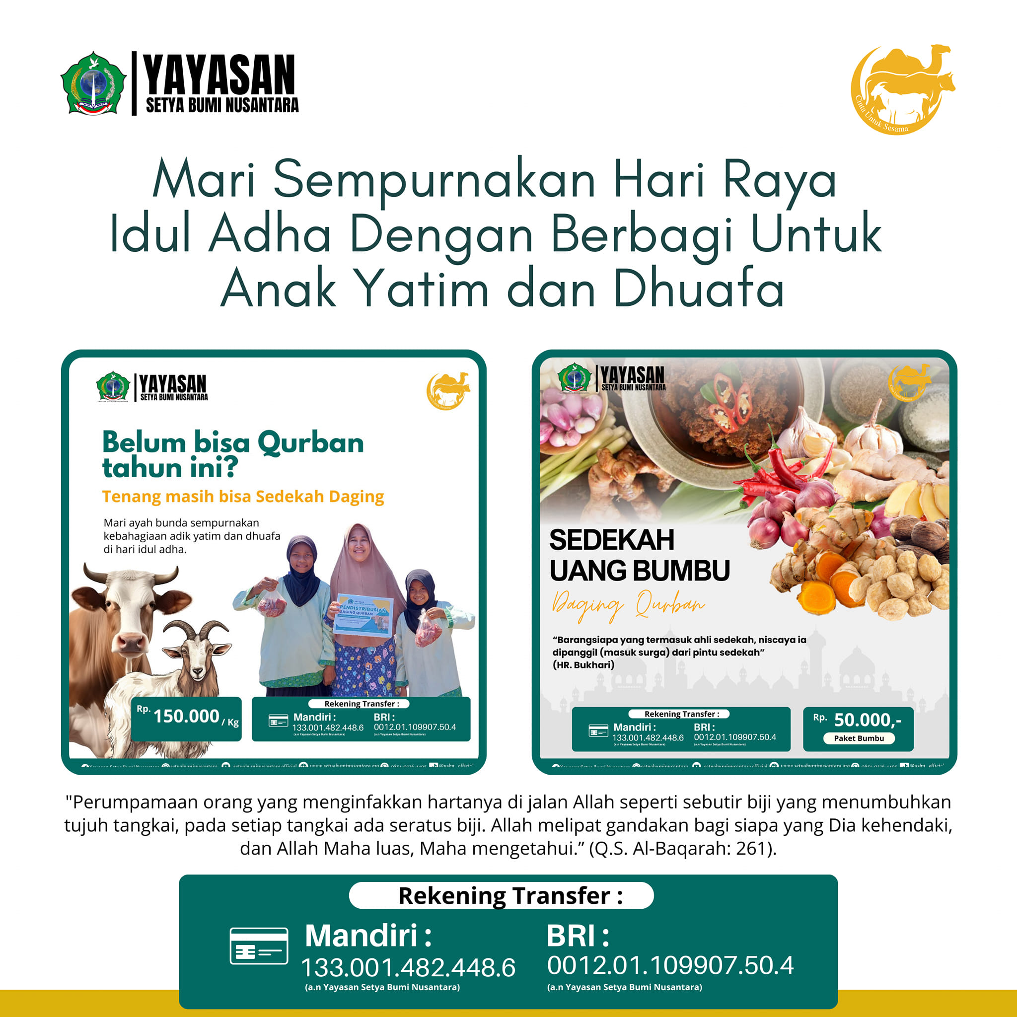 Mari Sempurnakan Hari Raya Idul Adha Dengan Berbagi Untuk Anak Yatim dan Dhuafa