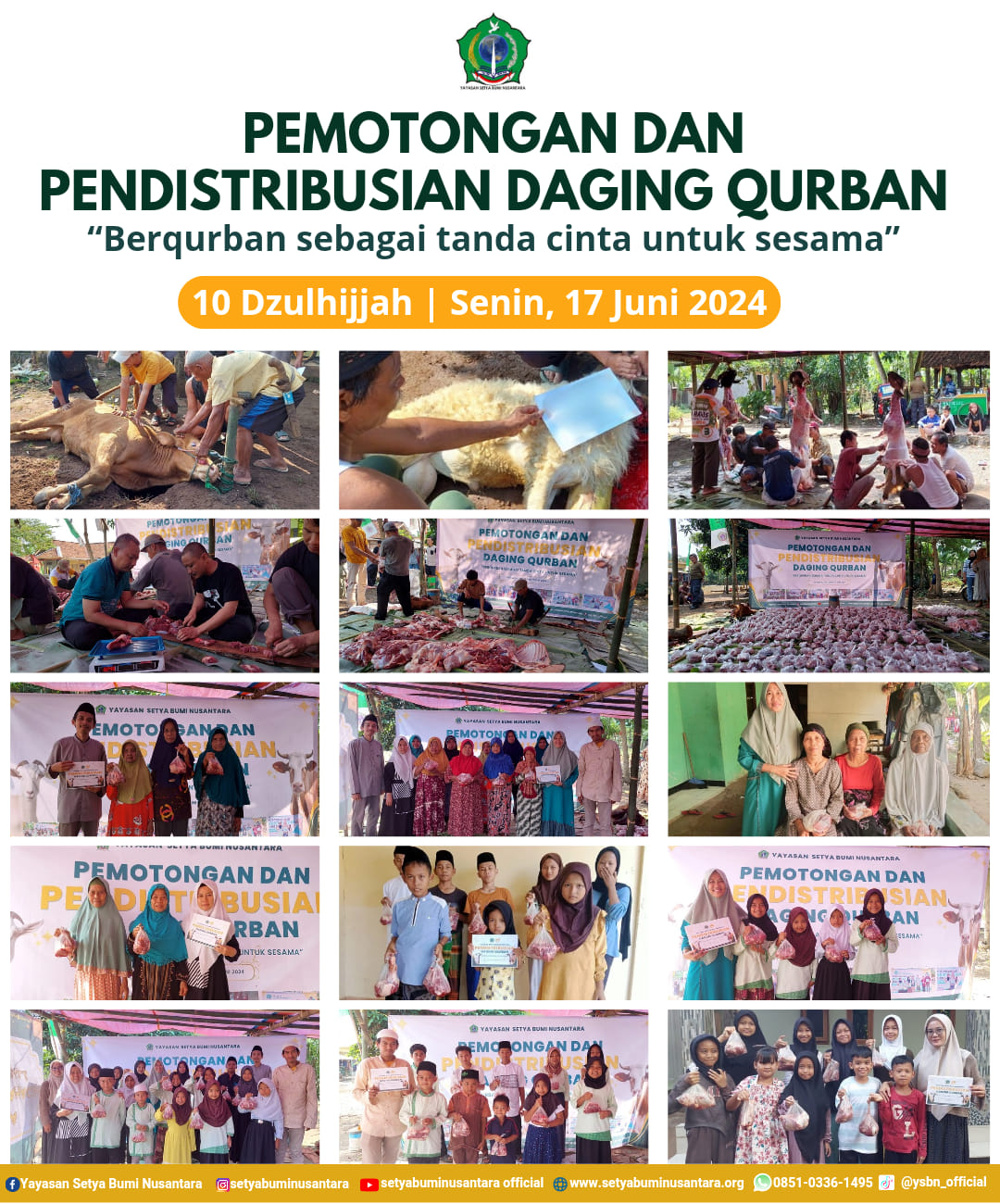 Pemotongan dan Pendistribusian Daging Qurban | 10 Dzulhijjah/ Senin, 17 Juni 2024