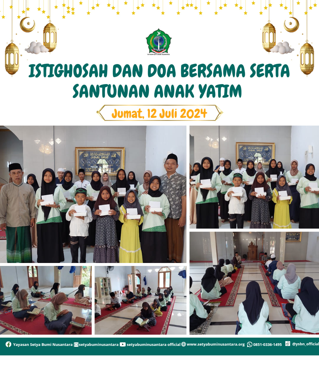 Istighosah dan Doa Bersama Serta Santunan Anak Yatim | Jum’at, 12 Juli 2024