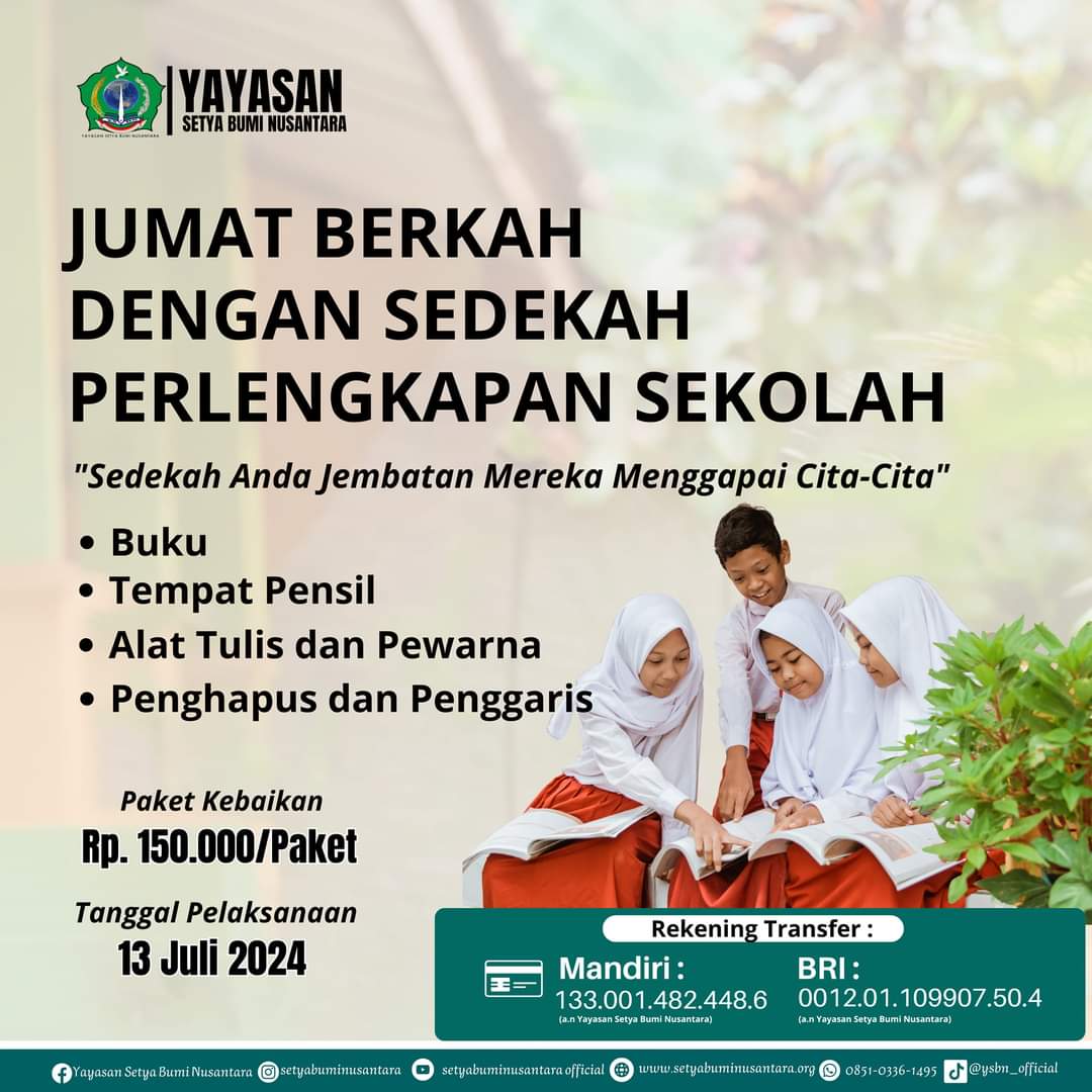 Jum’at Berkah dengan Sedekah Perlengkapan  Sekolah