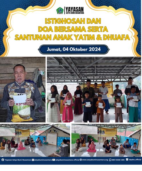 Istighosah dan Doa Bersama Serta Santunan Anak Yatim dan Dhuafa | Jum’at, 4 Oktober 2024