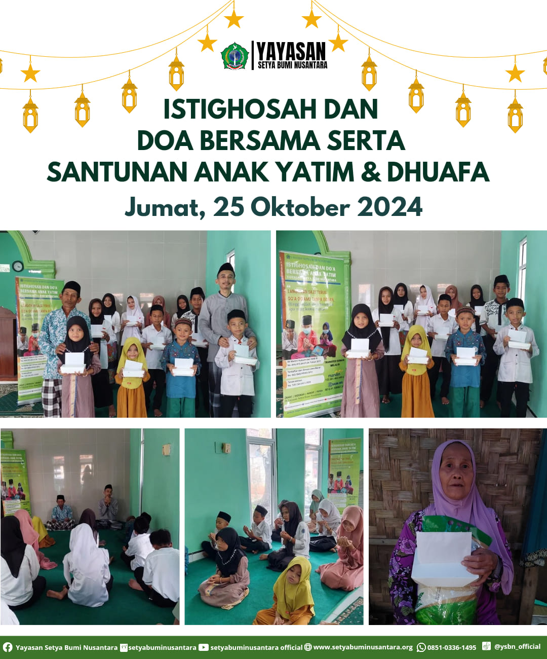 Istighosah dan Doa Bersama Serta Santunan Anak Yatim dan Dhuafa | Jum’at, 25 Oktober 2024
