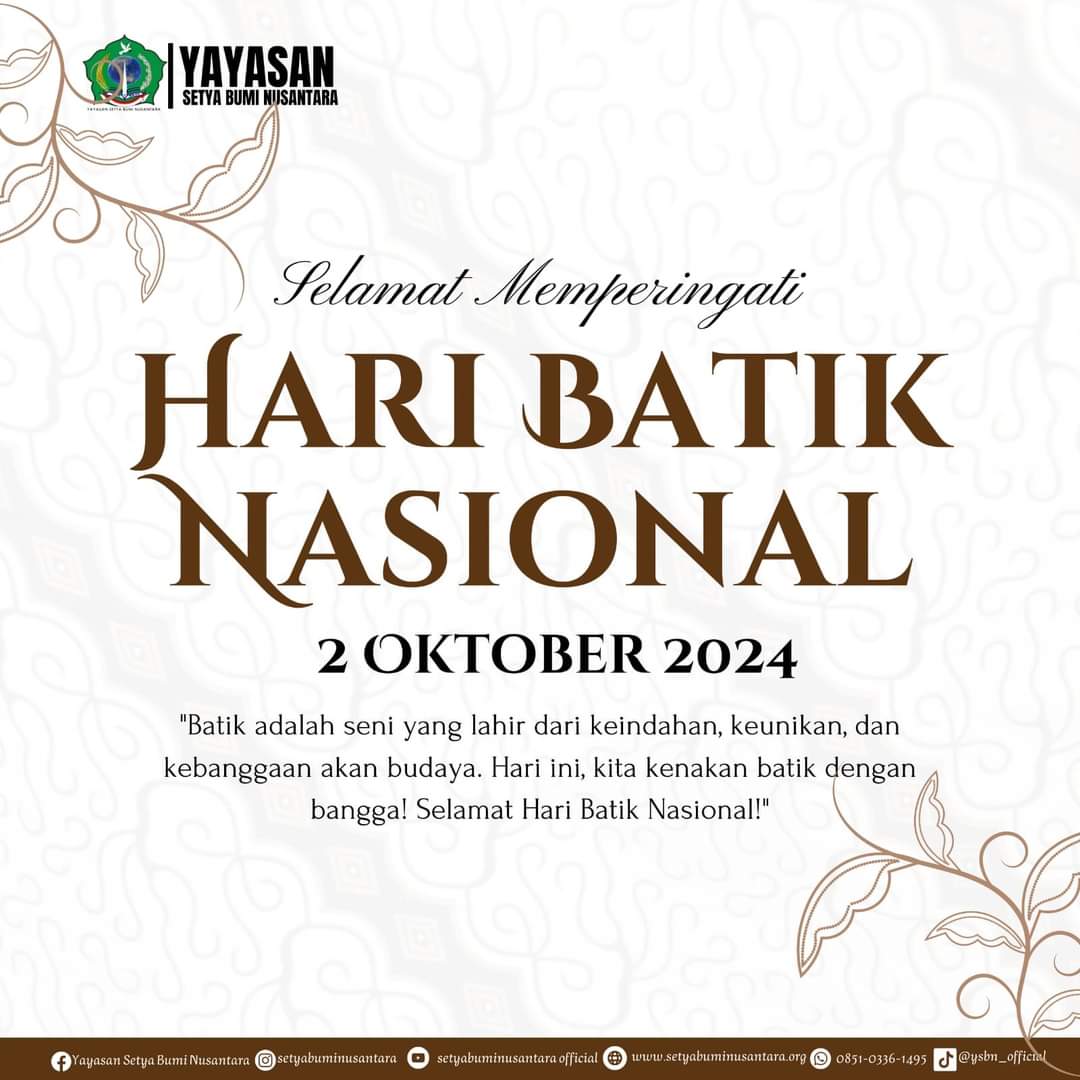 Selamat Memperingati Hari Batik Nasional 2 Oktober 2024