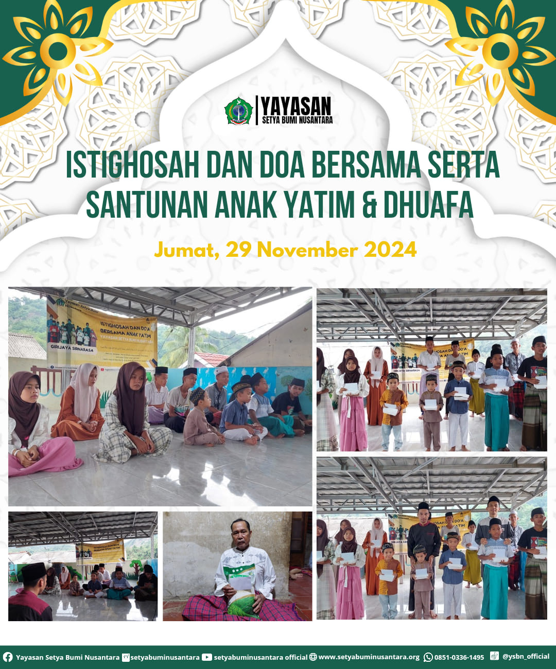 Istighosah dan Doa Bersama Serta Santunan Anak Yatim dan Dhuafa | Jum’at, 29 November 2024