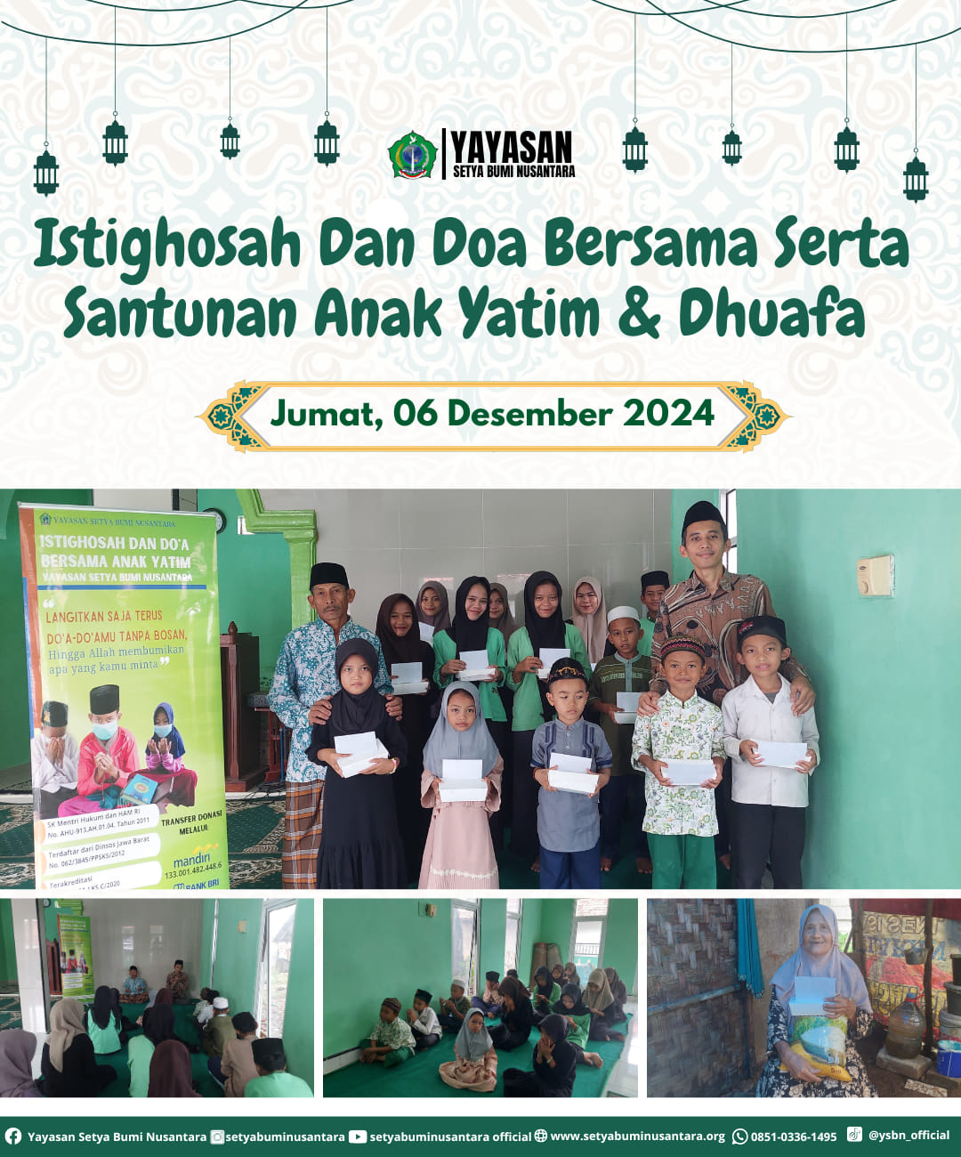 Istighosah dan Doa Bersama Serta Santunan Anak Yatim dan Dhuafa | Jum’at, 6 Desember 2024
