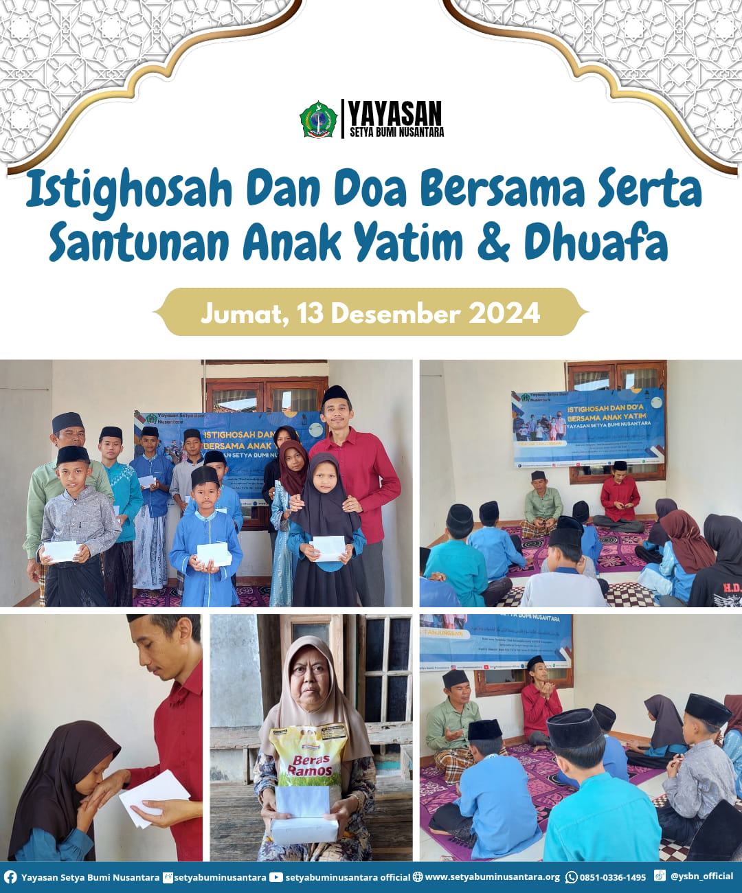 Istighosah dan Doa Bersama Serta Santunan Anak Yatim dan Dhuafa | Jum’at, 13 Desember 2024