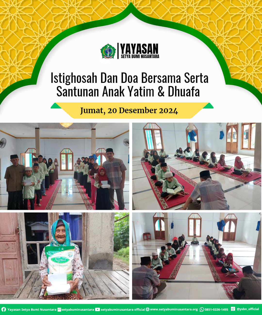 Istighosah dan Doa Bersama Serta Santunan Anak Yatim dan Dhuafa | Jum’at, 20 Desember 2024