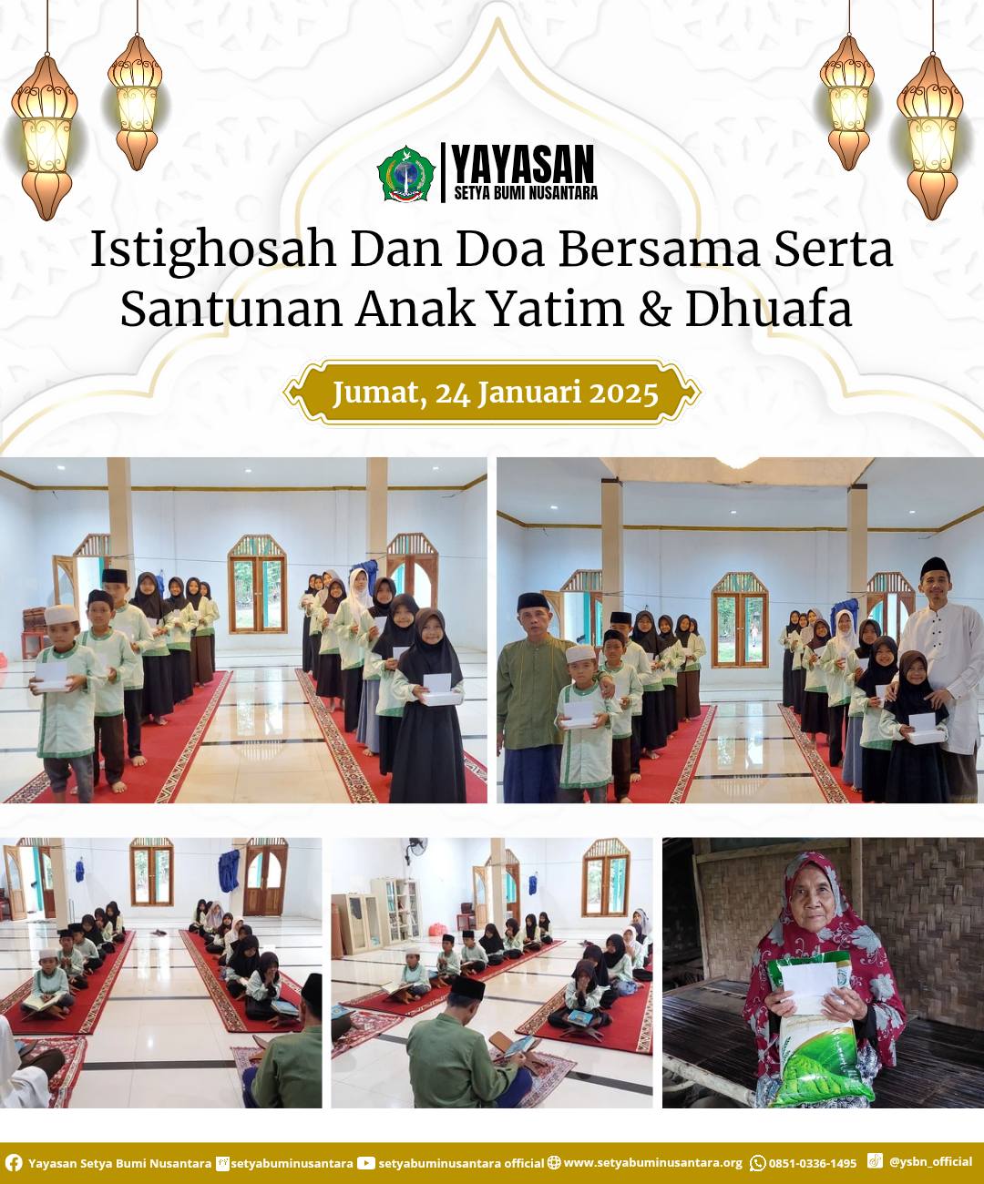 Istighosah & Doa Bersama Serta Santunan Anak Yatim & Dhuafa | Jum’at, 24 Januari 2025