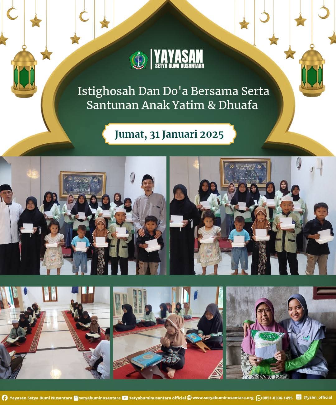 Istighosah & Doa Bersama Serta Santunan Anak Yatim & Dhuafa | Jum’at, 31 Januari 2025