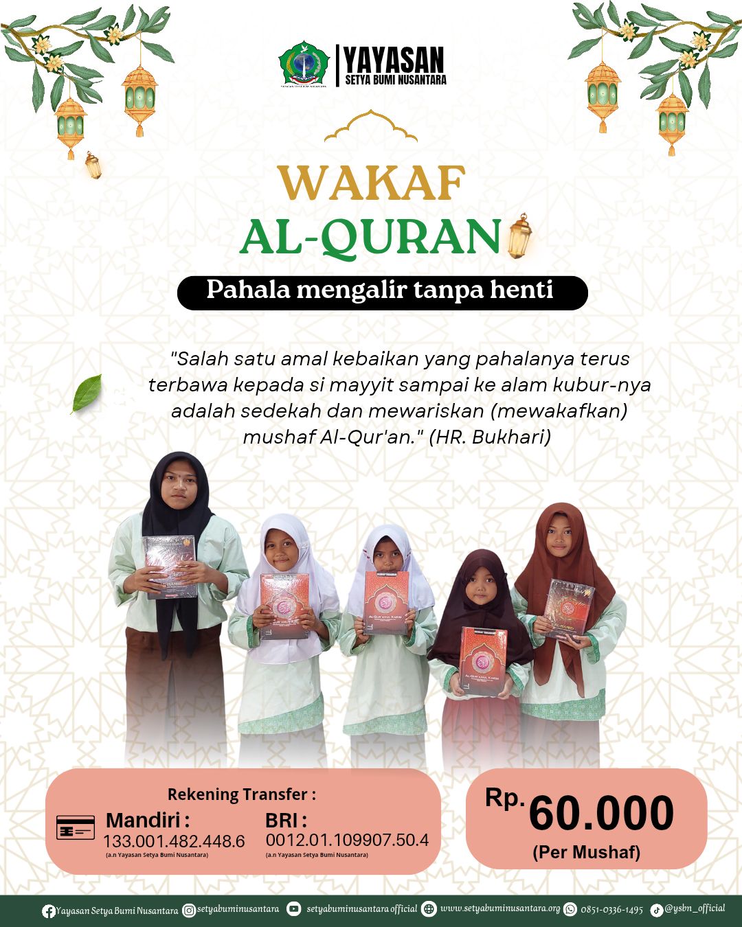 Wakaf Al-Qur’an “Pahala Mengalir Tanpa Henti”
